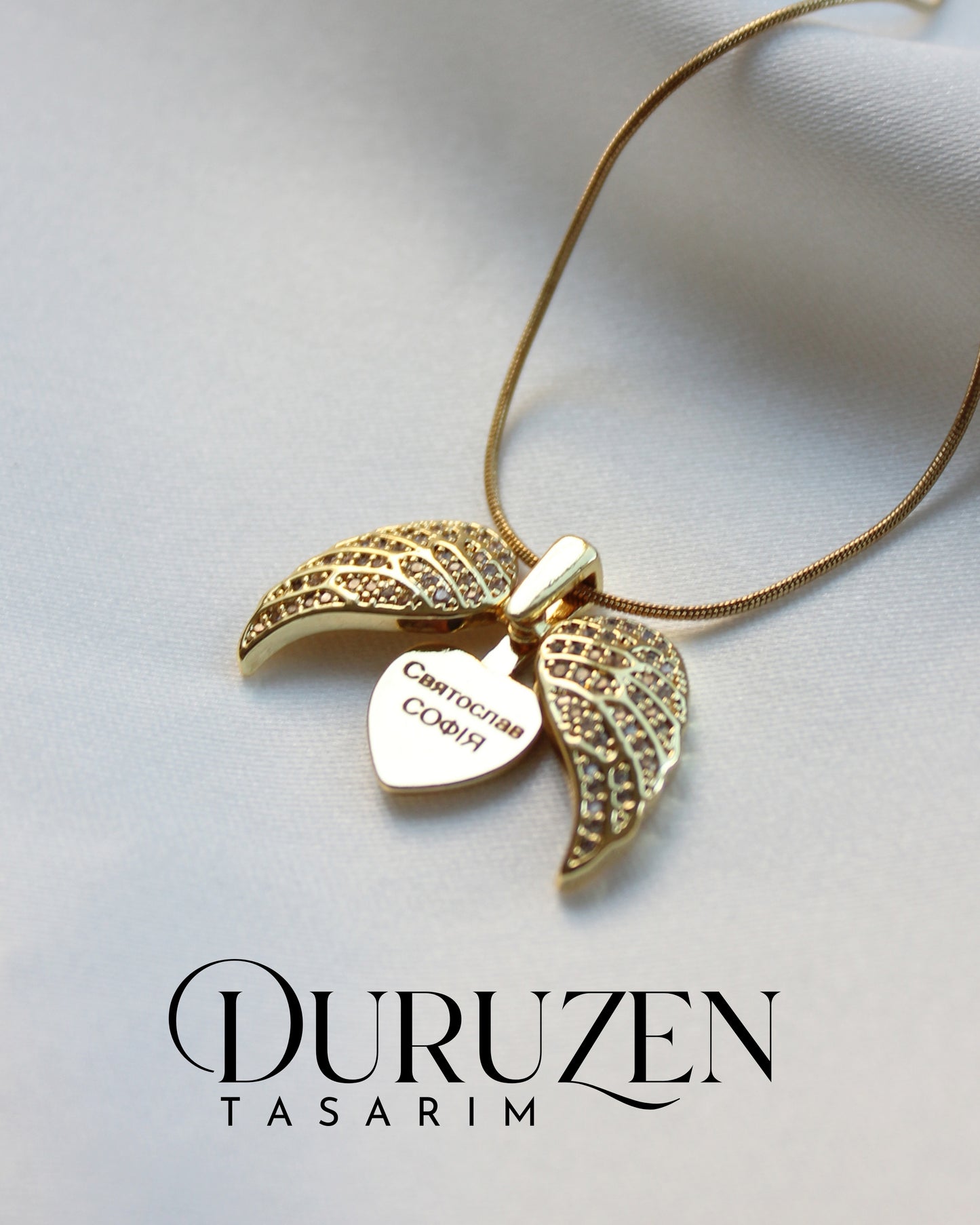 Kişiye Özel Melek Kanatlı Kolye