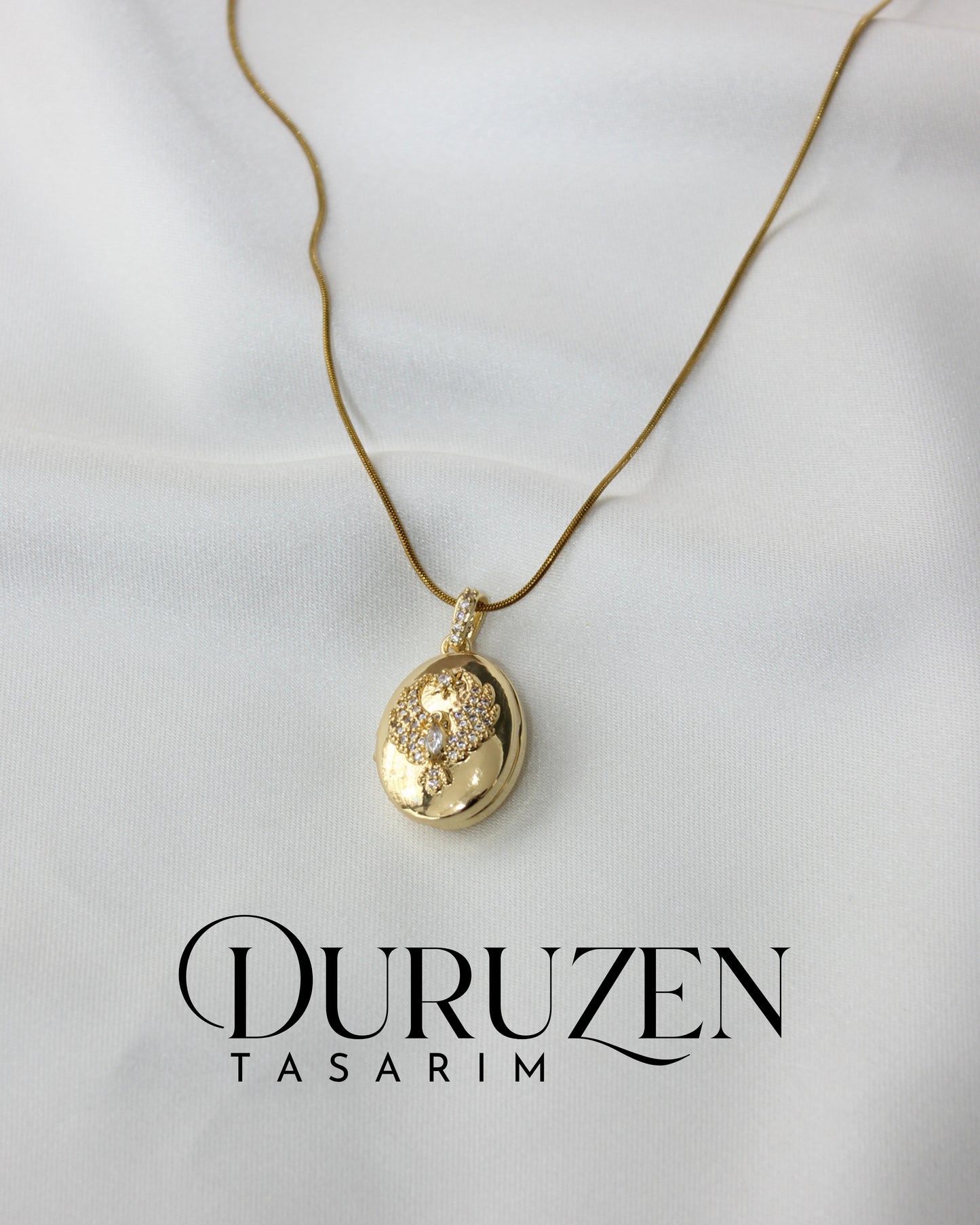 Anka Kuşu Detaylı Resimli Alya Kolye