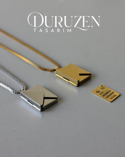 Kişiye Özel Nazar Dualı Mektup Kolye