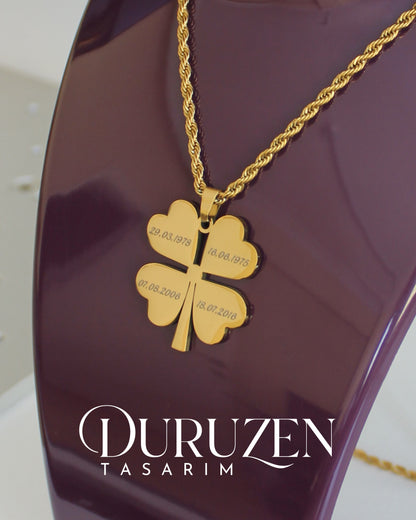 Kişiye Özel 4 Yapraklı Yonca Kolye