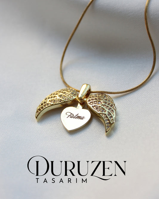 Kişiye Özel Melek Kanatlı Kolye