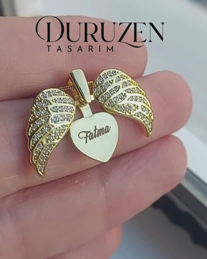 Kişiye Özel Melek Kanatlı Kolye